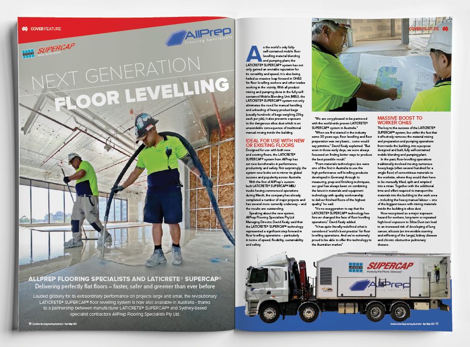 AllPrep Flooring & LATICRETE® SUPERCAP® system featured in Construction Engineering Australia Magazine!